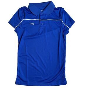 TYR Women's Alliance Tech Polo Shirt Royal Blue Textured TFPOC6A - Sz Large  $40